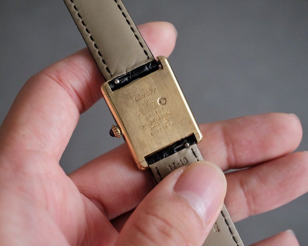 Must de Cartier Tank Vermeil Black Dial Manual Wind Ref. 6 - Mens - Image 5