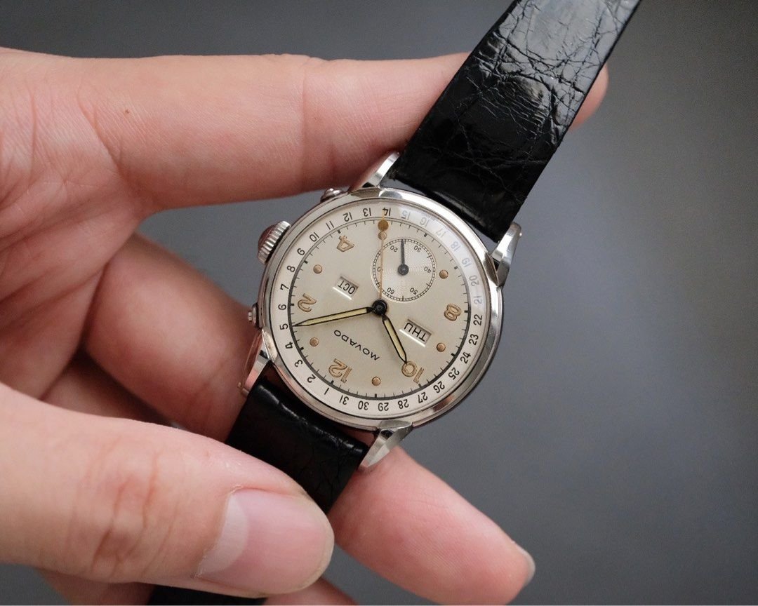 Vintage Movado Full Calendar Watch with Fancy Lug Ref. 14857 - Image 2