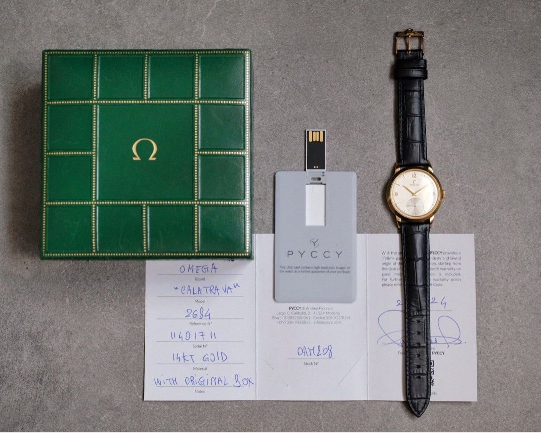 Vintage Omega Tresor 14K YG Calatrava Ref. 2684 - Image 9