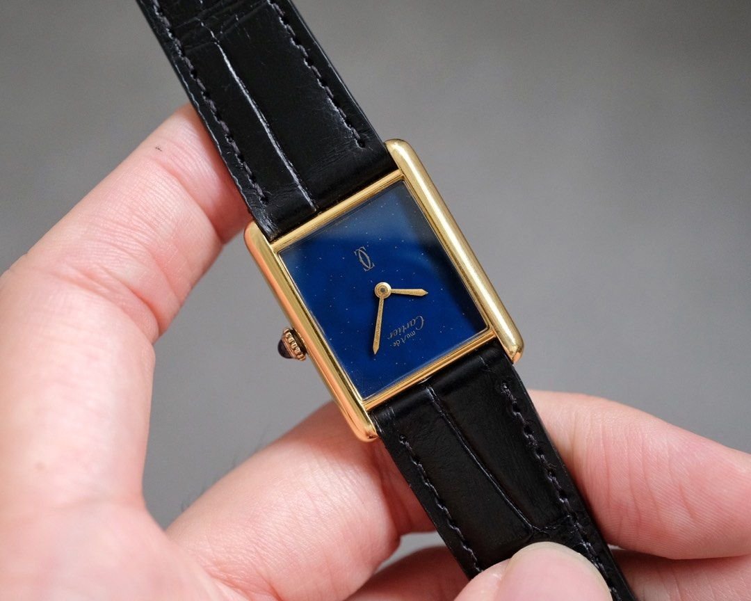 Must de Cartier Tank Vermeil Blue Dial Manual Wind Ref. 6 - Mens - Image 4