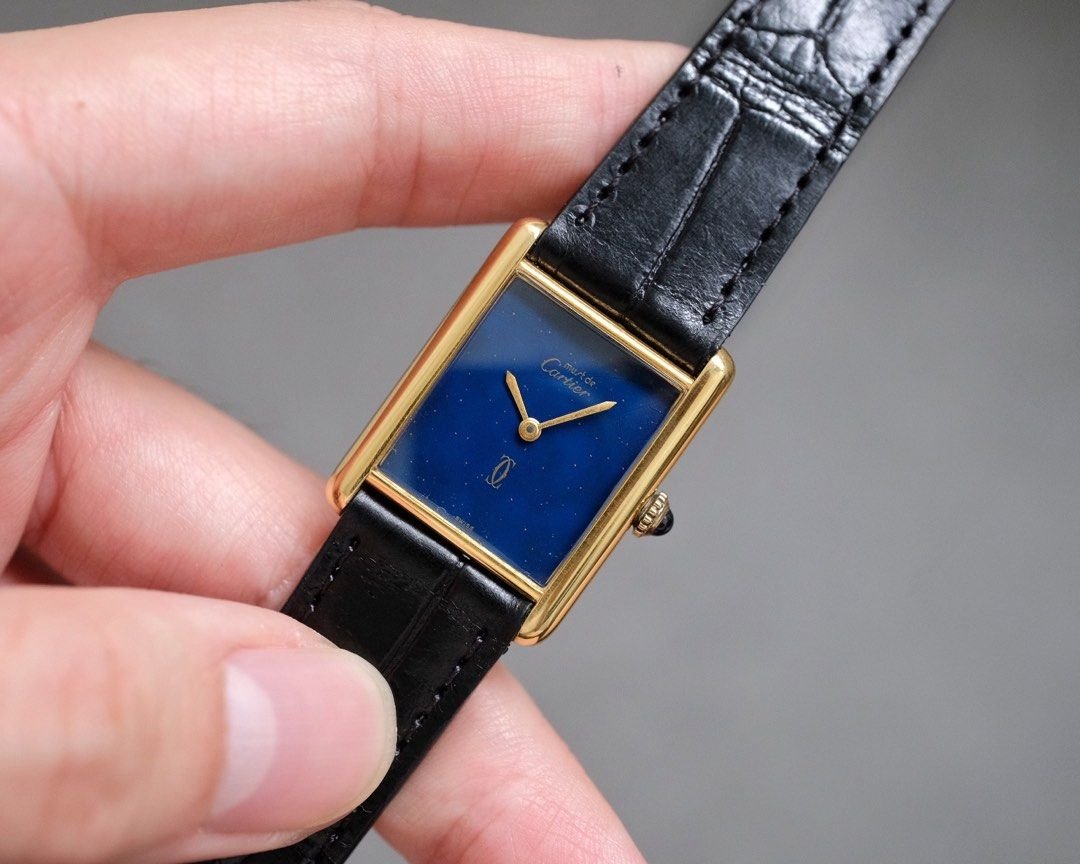 Must de Cartier Tank Vermeil Blue Dial Manual Wind Ref. 6 - Mens - Image 3