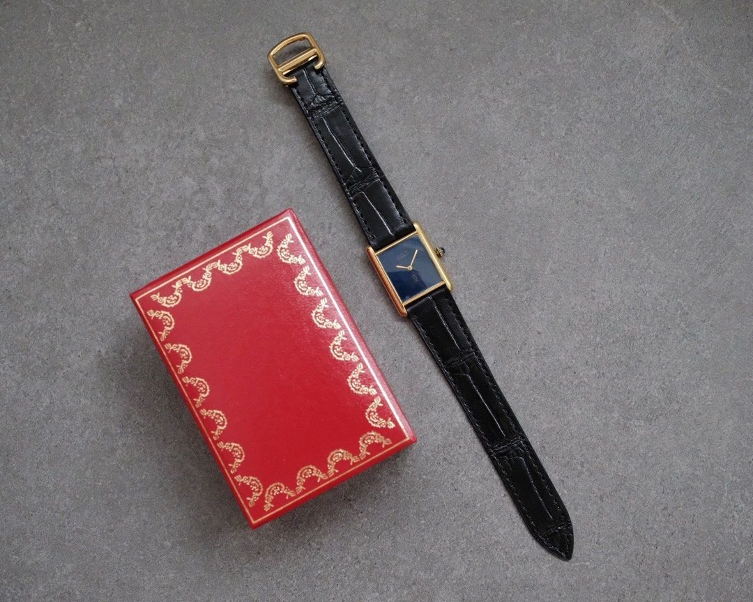 Must de Cartier Tank Vermeil Blue Dial Manual Wind Ref. 6 - Mens - Image 10