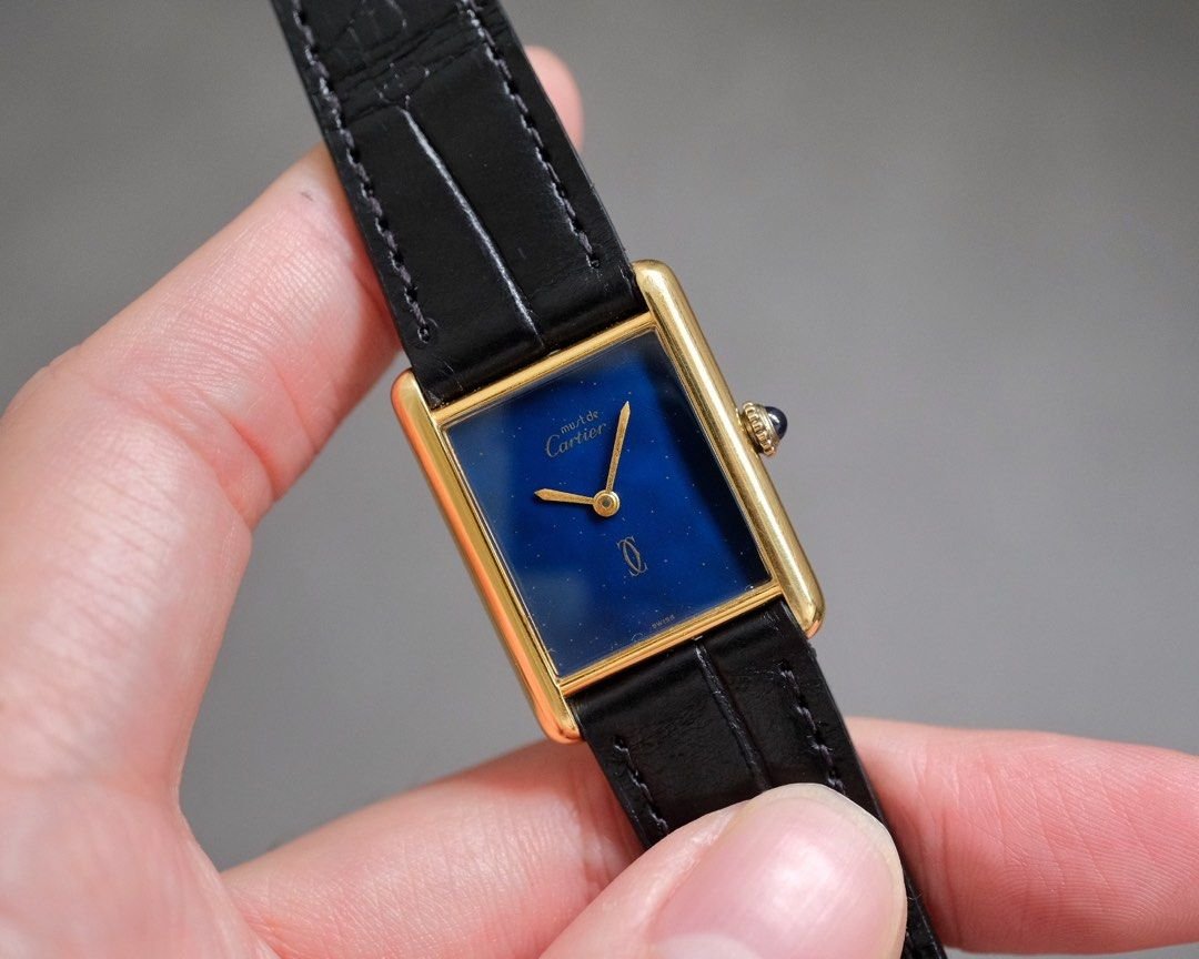 Must de Cartier Tank Vermeil Blue Dial Manual Wind Ref. 6 - Mens - Image 2