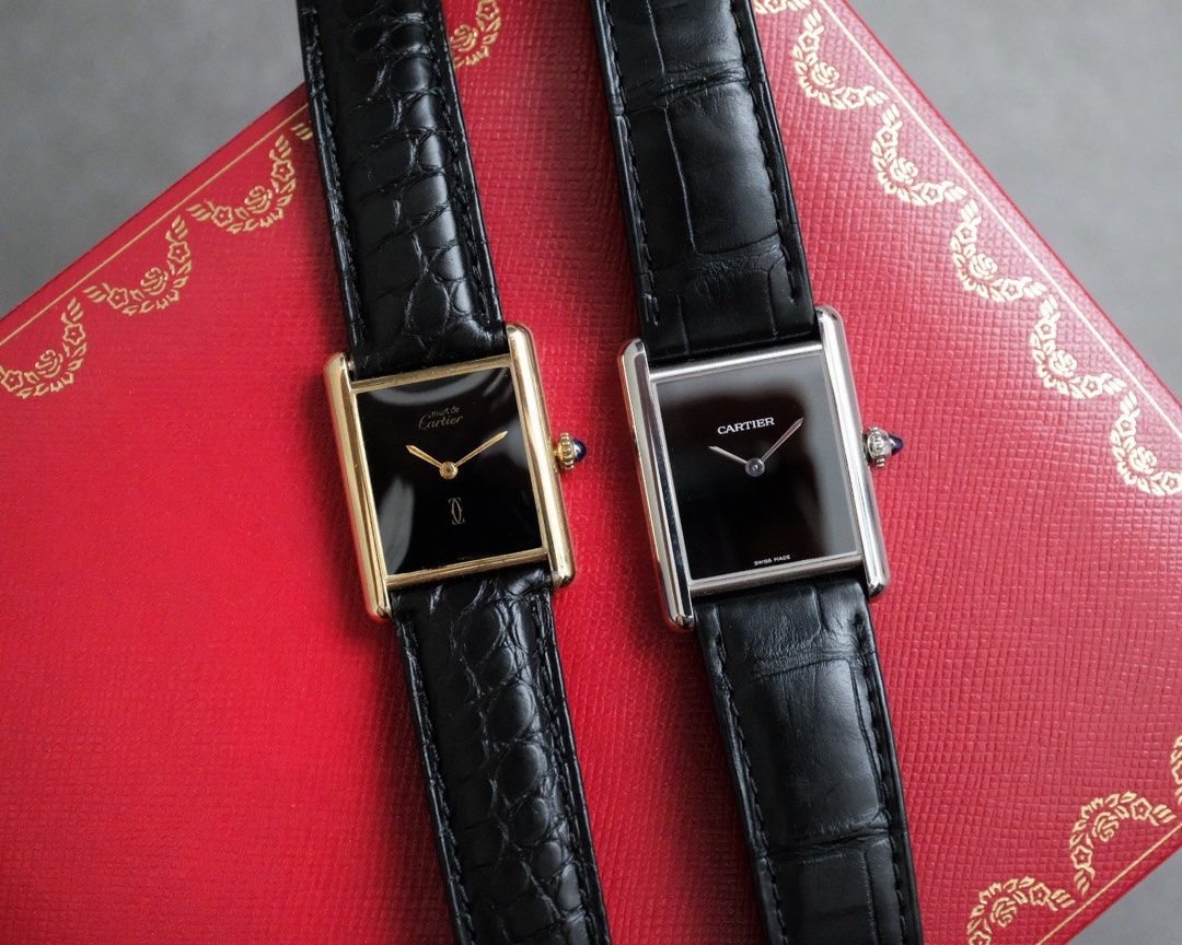 Must de Cartier Tank Vermeil Black Dial Manual Wind Ref. 6 - Mens - Image 7