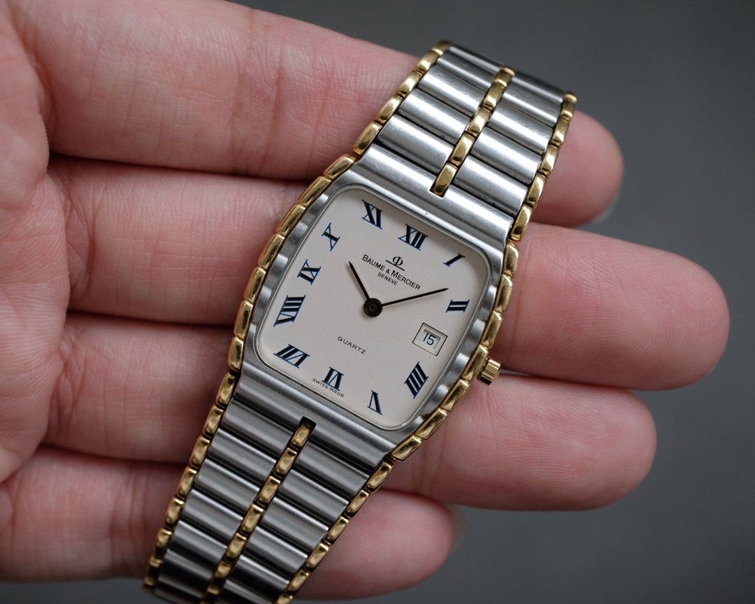 Vintage Baume & Mercier Two-Tone Steel and Gold Bamboo Ref. 5750 - Image 2