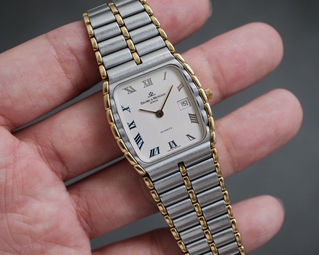 Vintage Baume & Mercier Two-Tone Steel and Gold Bamboo Ref. 5750