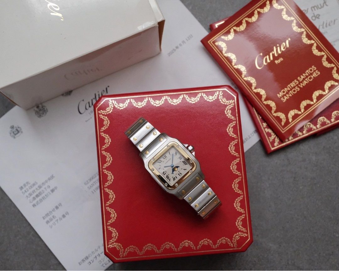 Cartier Santos Galbée Moonphase Steel & Gold Ref. 119901 - Image 10