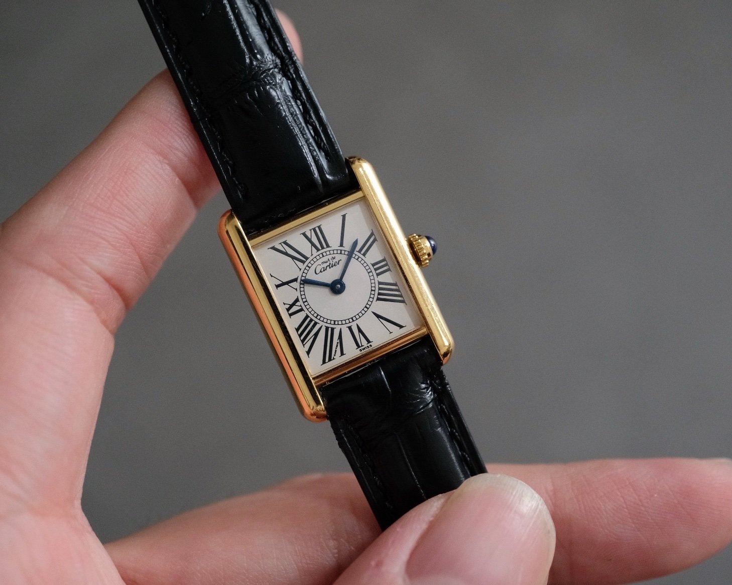 Must de Cartier Tank Vermeil SM Silver Opaline Ref. 1613 - Image 2