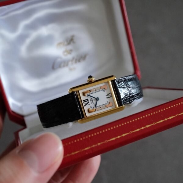 Must de Cartier Tank Vermeil SM Trinity Dial Ref. 1613 - Full Set