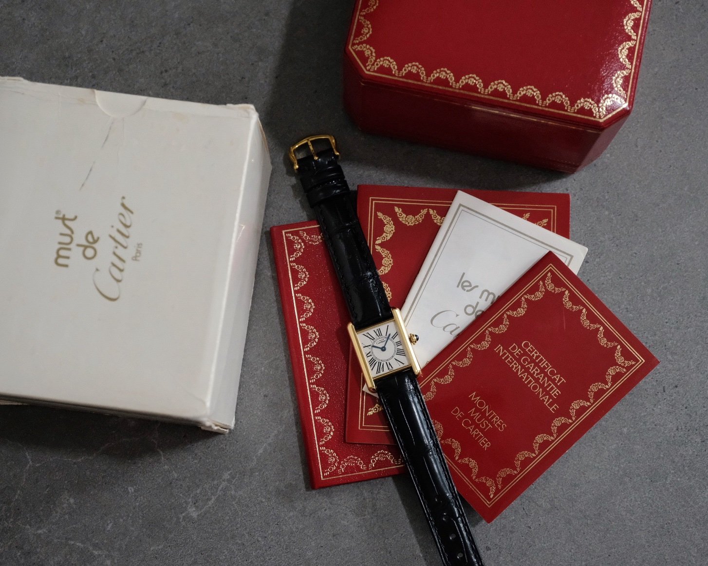 Must de Cartier Tank Vermeil SM Silver Opaline Ref. 1613 - Image 10