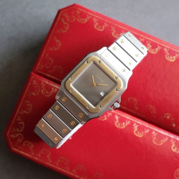 Cartier Santos Carree Grey Slate Ghost Dial LM Two-Tone Automatic Ref. 2961