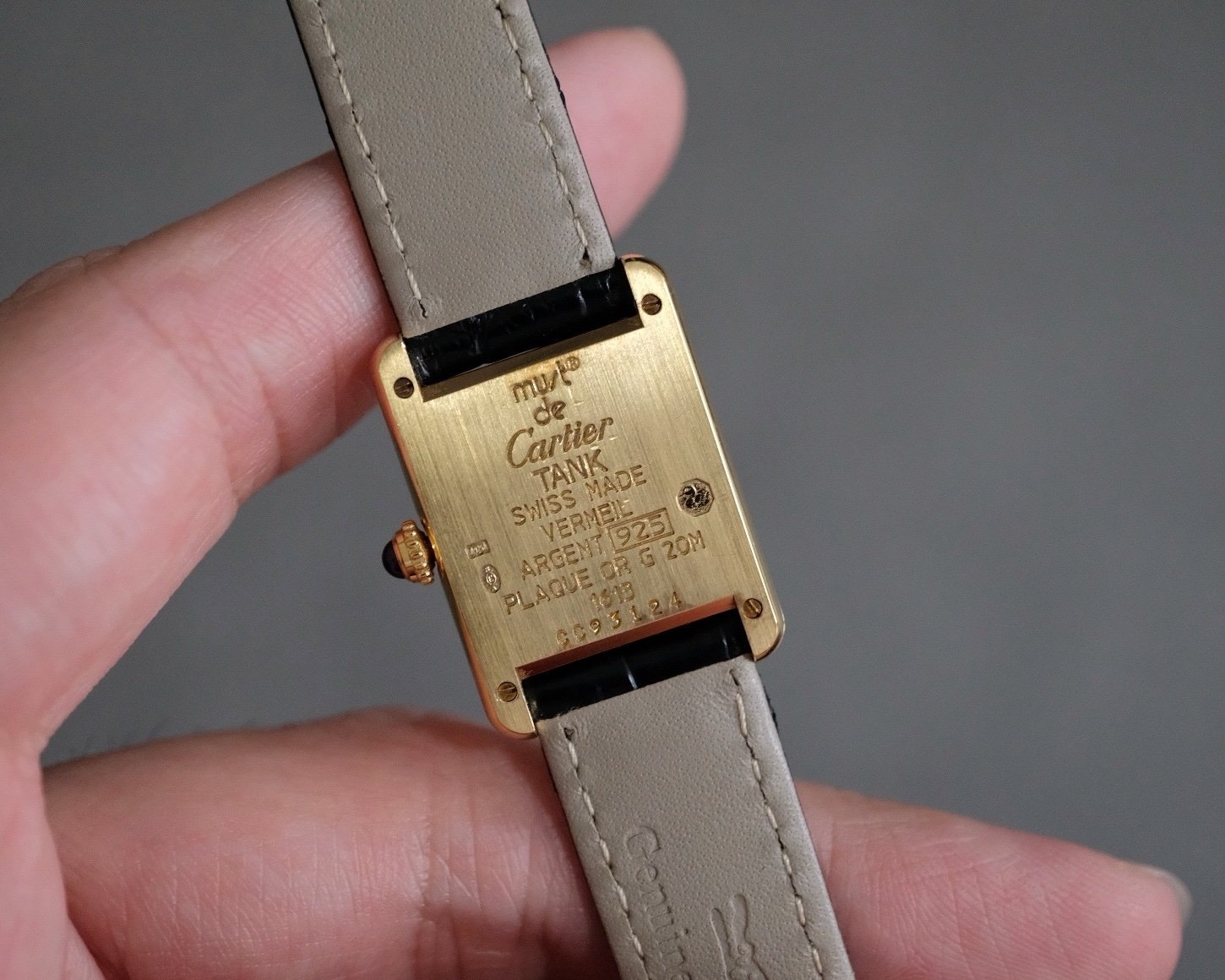 Must de Cartier Tank Vermeil SM Silver Opaline Ref. 1613 - Image 7