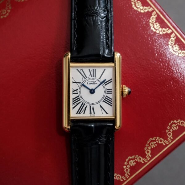 Must de Cartier Tank Vermeil SM Silver Opaline Ref. 1613