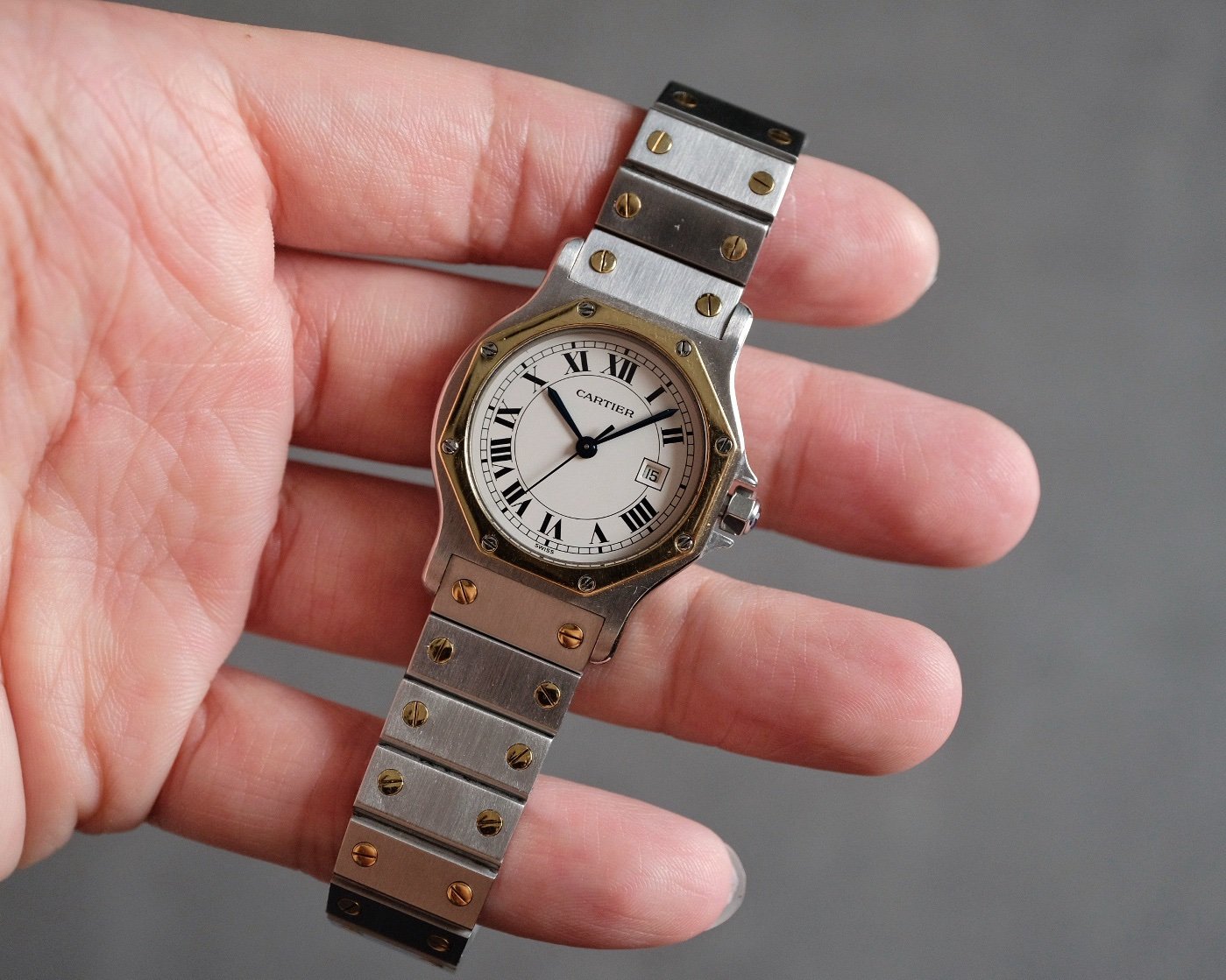 Cartier Santos Octagon LM Two-Tone Automatic Ref. 2966 - Full Set - Image 3