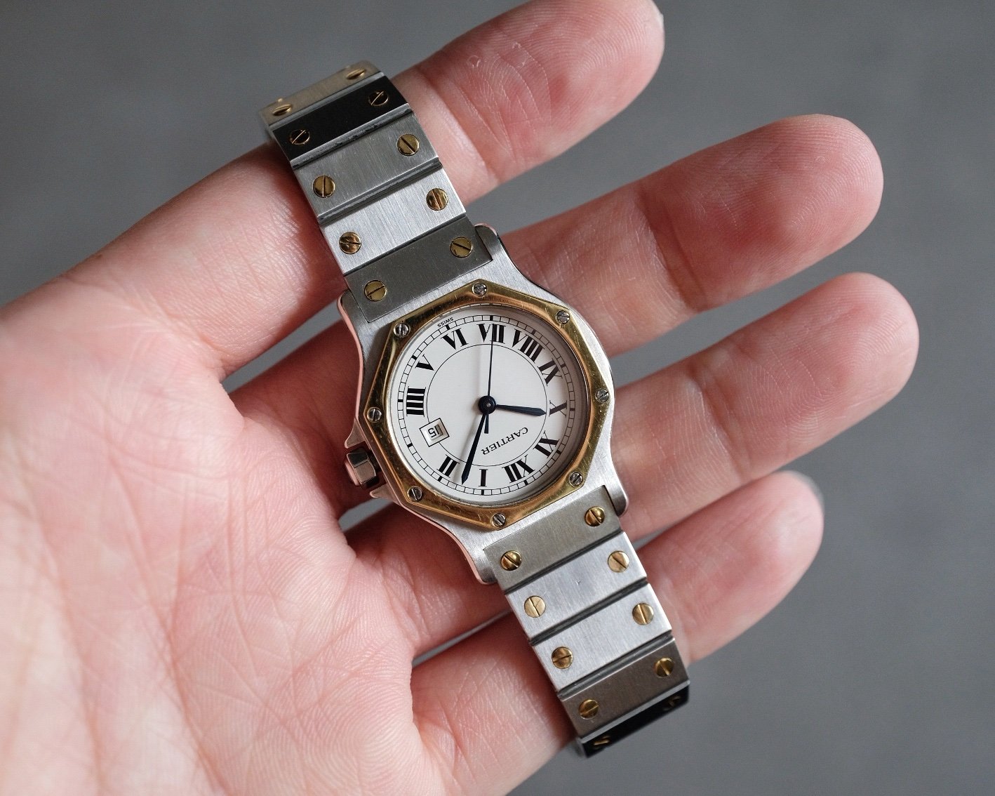 Cartier Santos Octagon LM Two-Tone Automatic Ref. 2966 - Full Set - Image 4