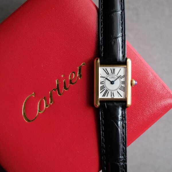 Must de Cartier Tank Vermeil SM Silver Opaline Ref. 5057001