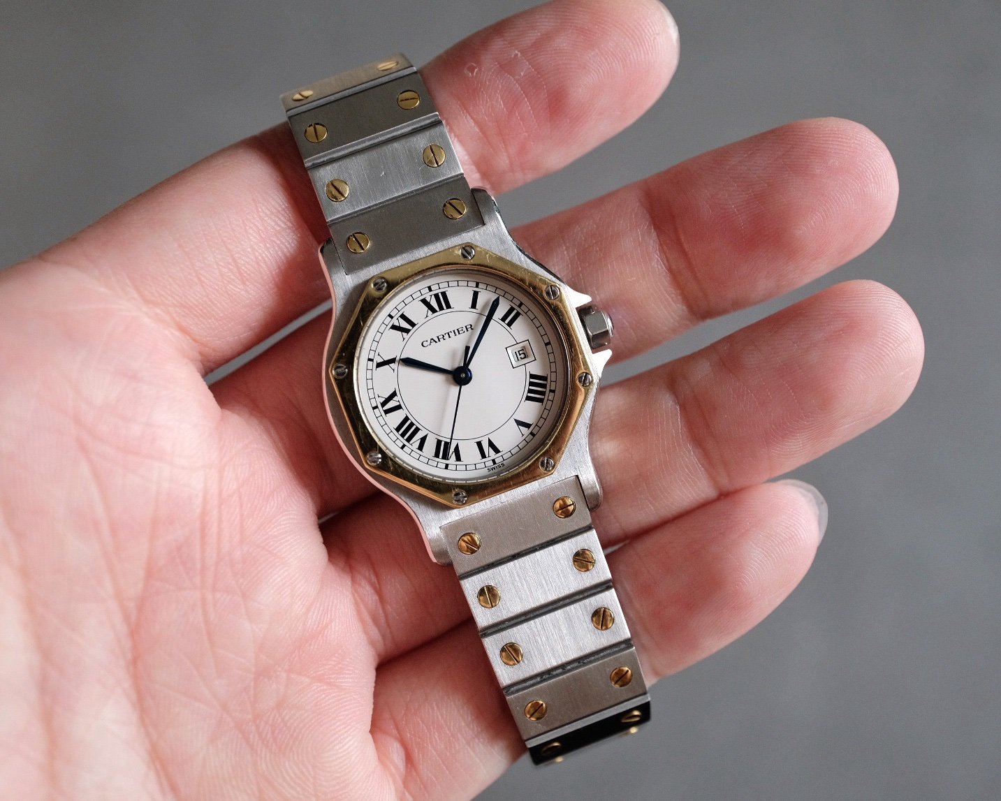 Cartier Santos Octagon LM Two-Tone Automatic Ref. 2966 - Full Set - Image 2