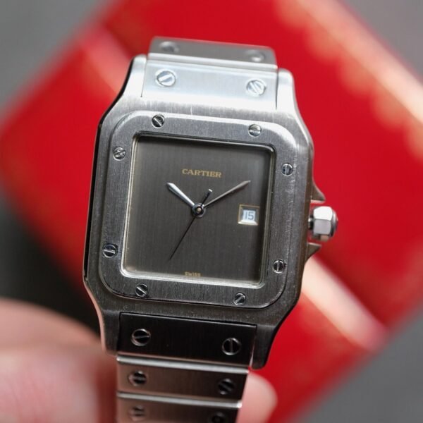 Cartier Santos Carree Grey Slate Ghost Dial LM Automatic Ref. 2960