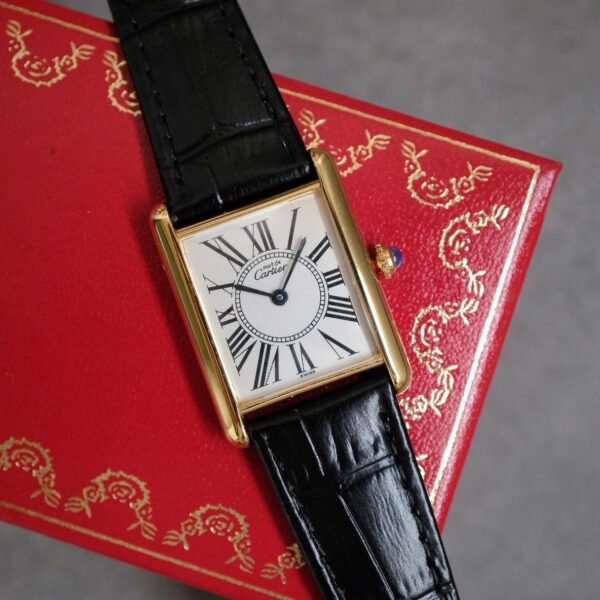 Must de Cartier Tank Vermeil LM Silver Opaline Ref. 590005