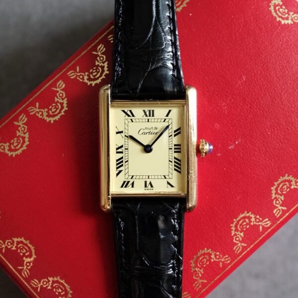Must de Cartier Tank Vermeil LM Ref. 590005 Ivory Dial
