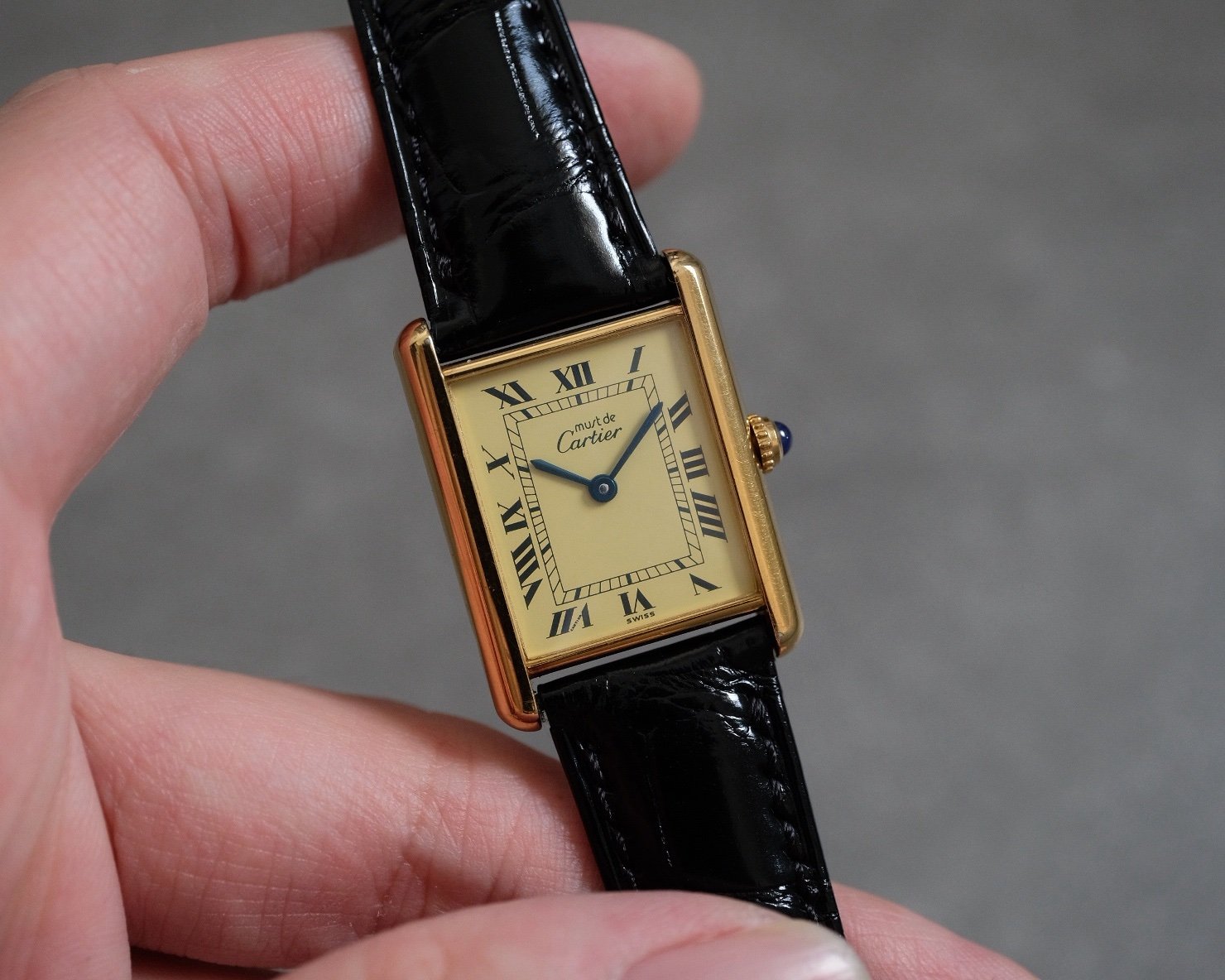 Must de Cartier Tank Vermeil LM Ref. 590005 Ivory Dial - Image 2