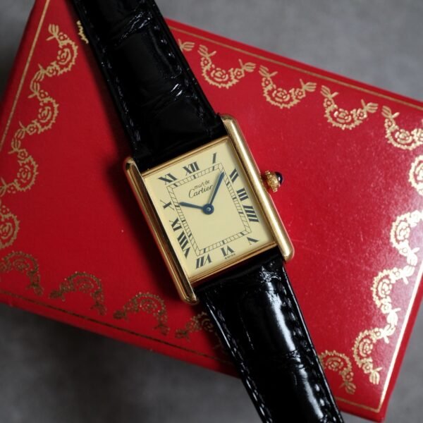 Must de Cartier Tank Vermeil LM Ref. 590005 Ivory Dial
