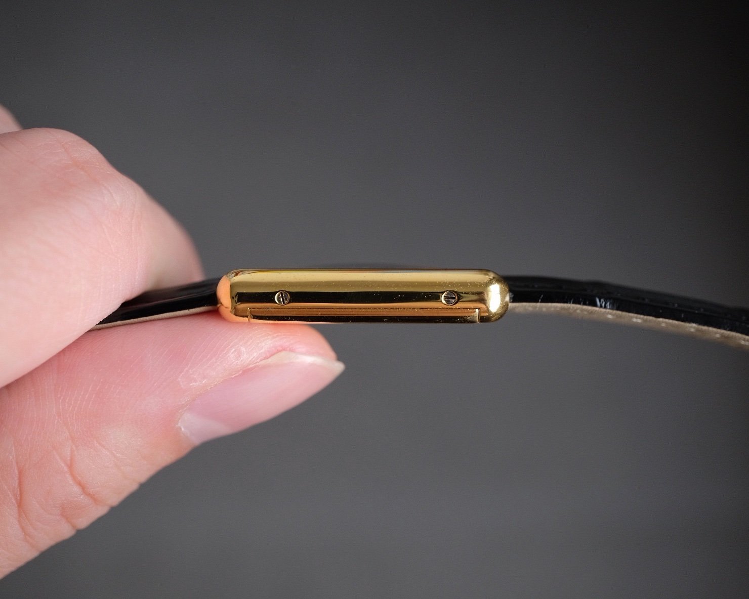 Must de Cartier Tank Vermeil GM Black “Onyx” Dial Ref. 6 Manual Wind - Image 6