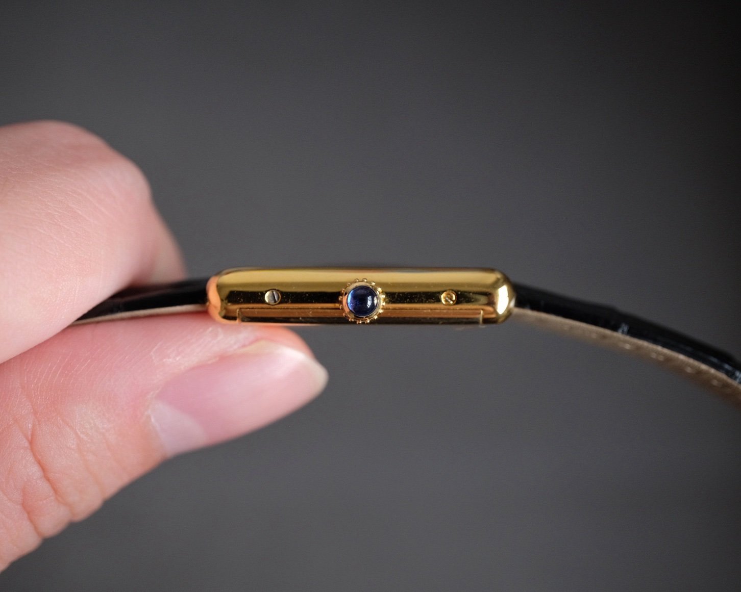 Must de Cartier Tank Vermeil GM Black “Onyx” Dial Ref. 6 Manual Wind - Image 5