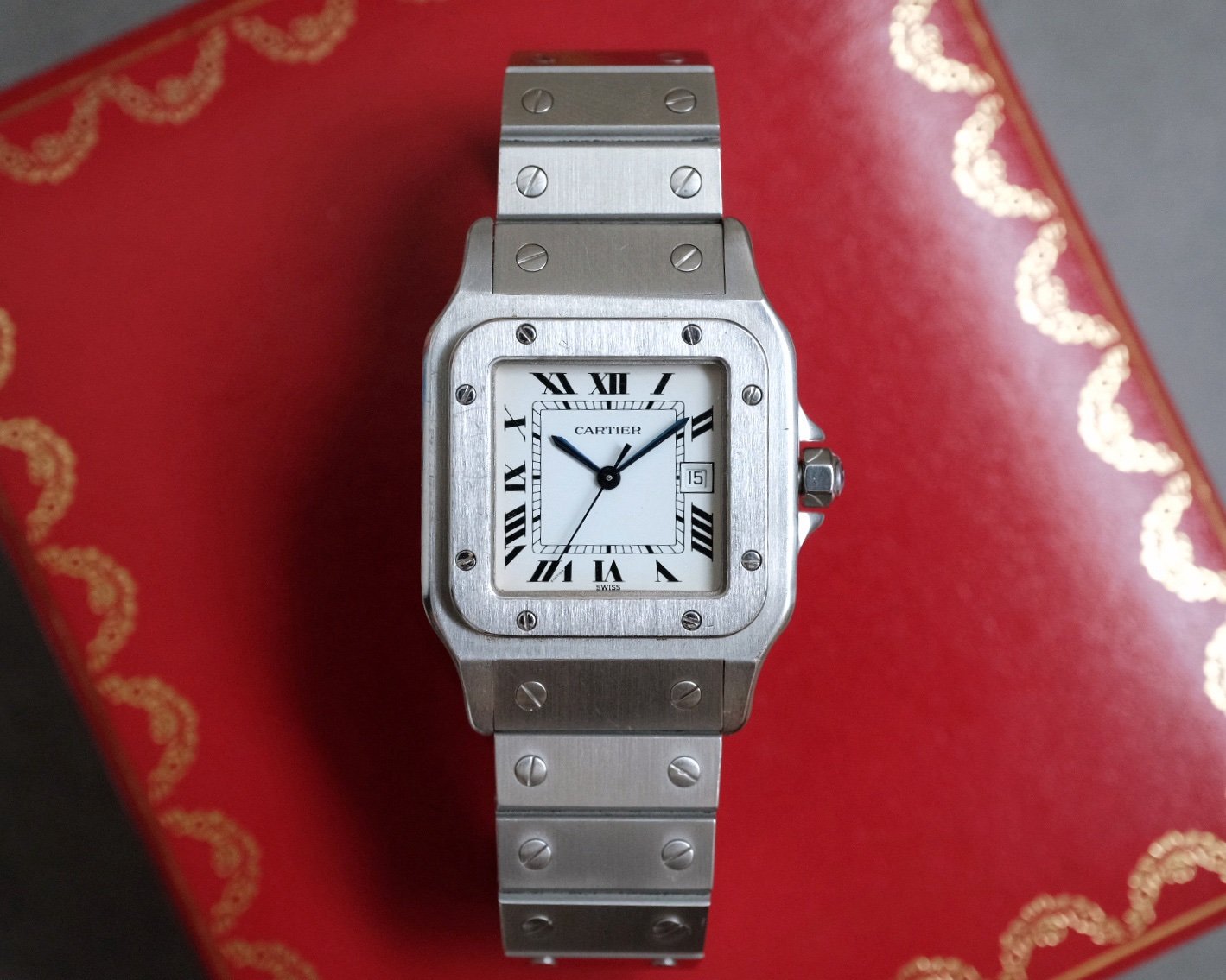 Full Set - Cartier Santos Carree LM Stainless Steel Automatic Ref. 2960