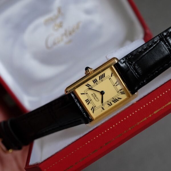 Must de Cartier Tank Vermeil LM Ref. 1615 Ivory Dial