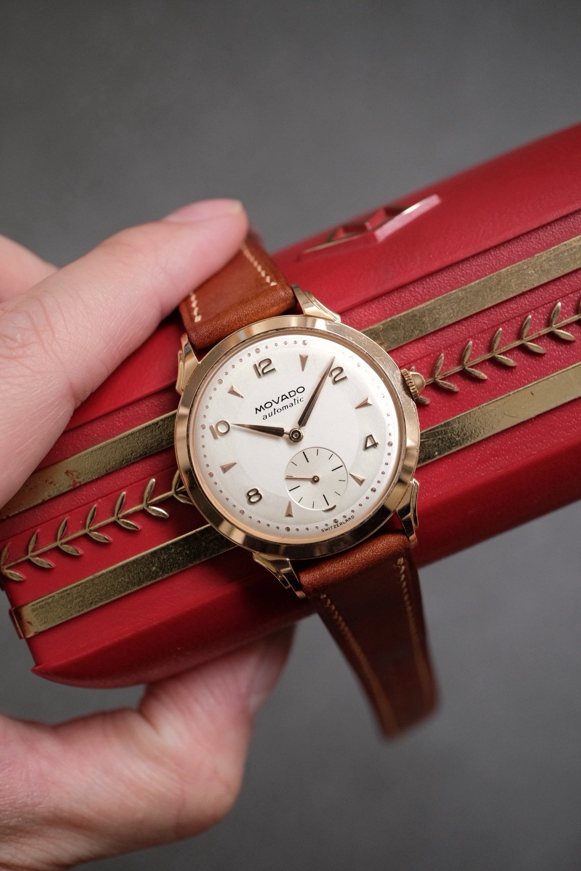 Vintage Movado 18K Rose Gold Sub Second Automatic Cal. 115