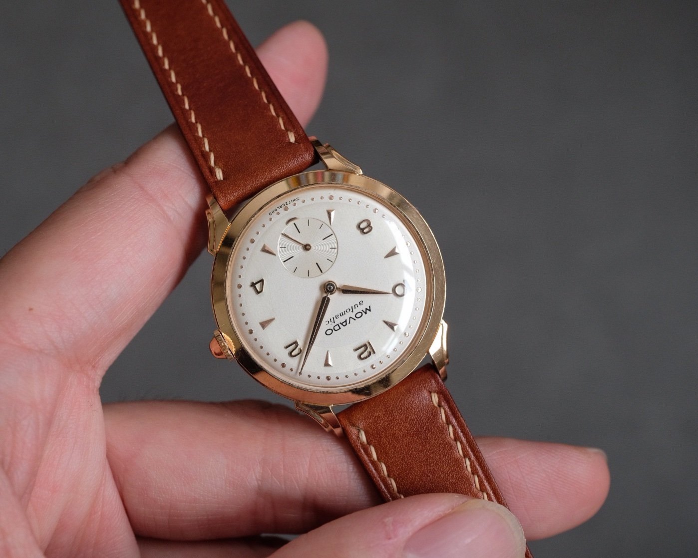 Vintage Movado 18K Rose Gold Sub Second Automatic Cal. 115 - Image 4