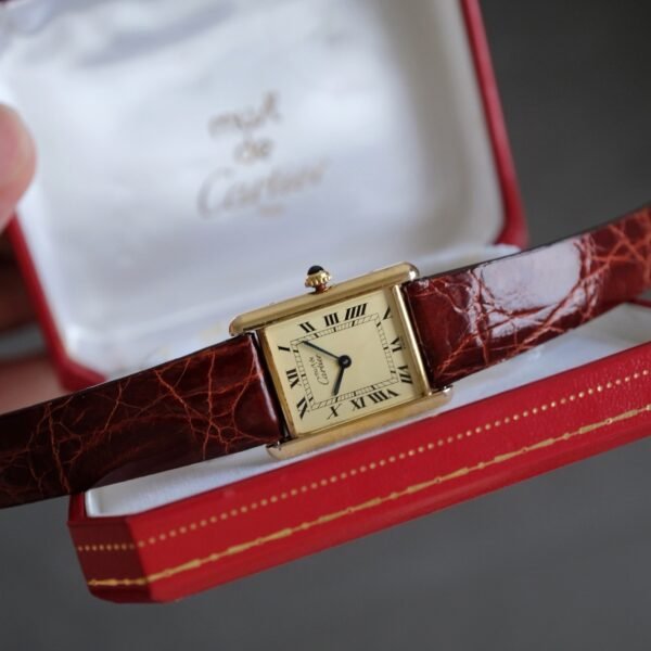 Must de Cartier Tank Vermeil LM Ref. 1615 Ivory Spider Dial