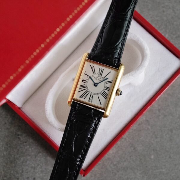 Must de Cartier Tank Vermeil LM Silver Opaline Ref. 590005