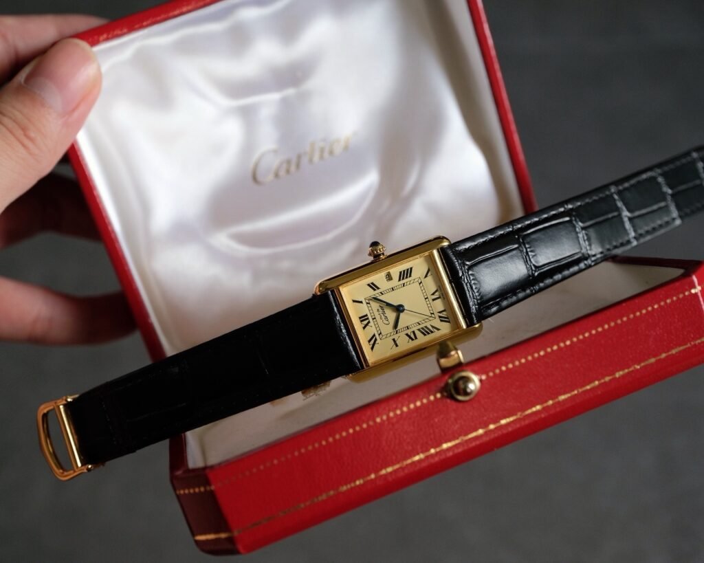 Must de Cartier Tank Vermeil XL Ref. 2413 Lemon Dial